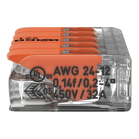 WAGO SZYBKOZŁĄCZKA NA DRUT LINKĘ ORYGINALNA UNIWERSALNA 5X4 10 SZTUK