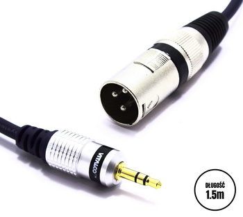KABEL MIKROFONOWY 1,5M WTYK AUX JACK  3,5 STEREO - WTYK XLR MK31 VITALCO