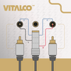 ADAPTER JACK GNIAZDO 6,3 STEREO NA 2x RCA VITALCO PRZEJŚCIÓWKA JACK 6.3 2 WTYKI CINCH
