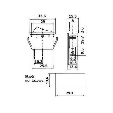 PRZEŁĄCZNIK PODŚWIETLANY ŻÓŁTY ŚREDNI 230V