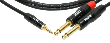 KABEL JACK 3.5 - 2X JACK 6.3 0.9m AUDIO KLOTZ