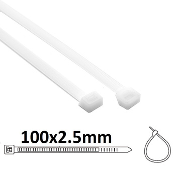 OPASKI KABLOWE 100/2.5 TRYTKI BIAŁE 100 SZTUK