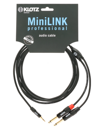 KABEL JACK 3.5 - 2X JACK 6.3 0.9m AUDIO KLOTZ