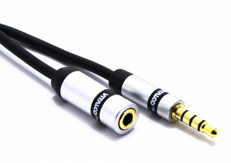 PRZEDŁUŻACZ AUX MINI JACK 3,5 4 POLOWY 1M SLIM JKP50 VITALCO