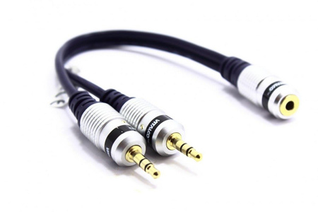 PRZEJŚCIÓWKA AUX GNIAZDO JACK 3,5 STEREO- 2* WTYK JACK 3,5 NA PRZEWODZE VITALCO JR59