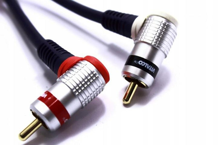 KABEL RCA KĄTOWY 2X RCA CHINCH VITALCO 1,5M RKD240