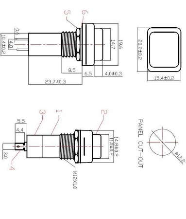 PRZEŁĄCZNIK PRZYCISKOWY MONOSTABILNY off-(on) VS5418A CZERWONY VITALCO