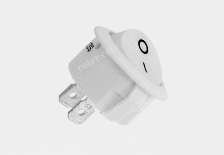 Przeł. kołyskowy okrągły 2pin/2poz 10A HQ biały on-off