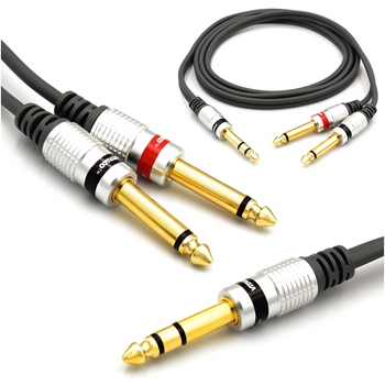 KABEL JACK 6,3 STEREO 2x WTYK JACK 6,3 MONO 2m VITALCO MK75