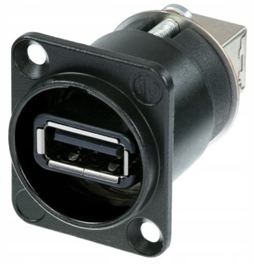 GNIAZDO USB 2.0 MONTAŻOWE NEUTRIK NAUSB-W-B PANELOWE USB A