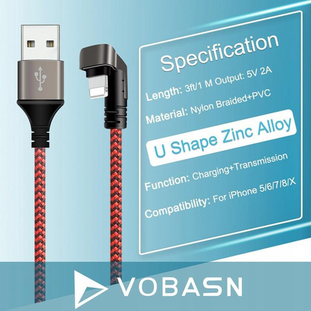 KABEL USB MICRO IPHONE 1M 180 STOPNI