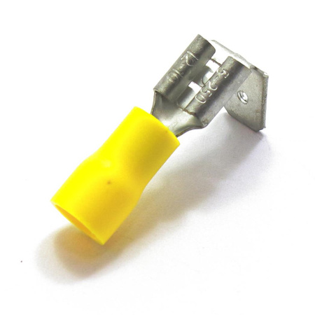 KONEKTOR 6,4 ŻEŃSKI Z ODCZEPEM ŻÓŁTY 100 SZT