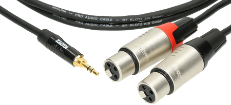 KABEL JACK 3.5 - 2X GNIAZDO XLR 3m AUDIO KLOTZ
