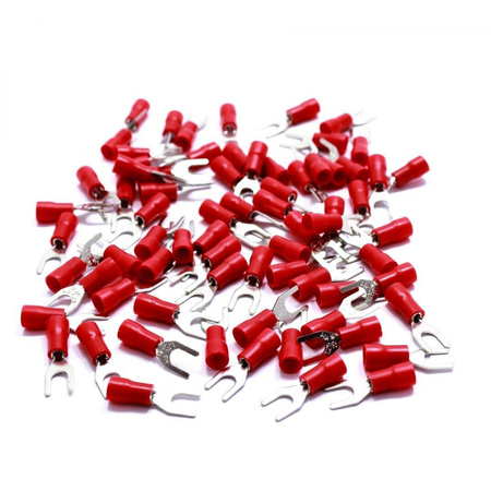 KONEKTOR WIDEŁKOWY IZOLOWANY WIDEŁKI 5,3mm 100 SZT CZERWONY