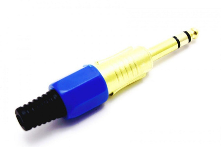 WTYK AUX JACK 6.3 STEREO GUMOWANY NIEBIESKI