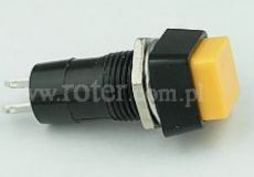 Przełącznik przyciskowy kwadratowy plastik 80B off-(on), żółty