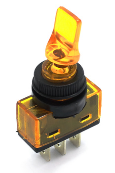 PRZEŁĄCZNIK PODŚWIETLANY LIZAK 12V ŻÓŁTY