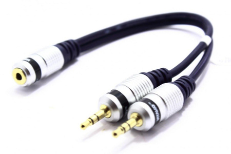 PRZEJŚCIÓWKA AUX GNIAZDO JACK 3,5 STEREO- 2* WTYK JACK 3,5 NA PRZEWODZE VITALCO JR59