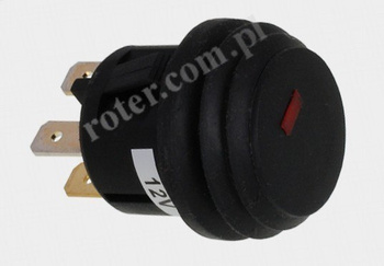 Przeł. samoch. ASW-29E-D 12V/20A czerwony