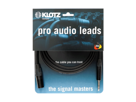 KABEL JACK 6.3 STEREO TRS - XLR 3 PIN MĘSKI 3m KLOTZ NEUTRIK