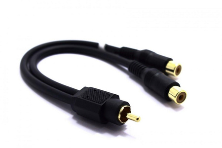 TRÓJNIK RCA WTYK 2 GNIAZDA CINCH VITALCO ZŁOTY