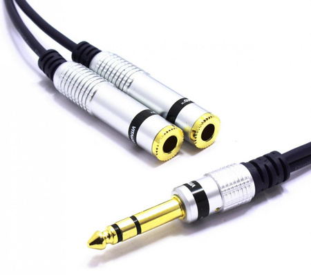 KABEL JACK 6.3 STEREO - 2 GNIAZDA 6,3 STEREO ROZDZIELACZ 5 m MK77 VITALCO