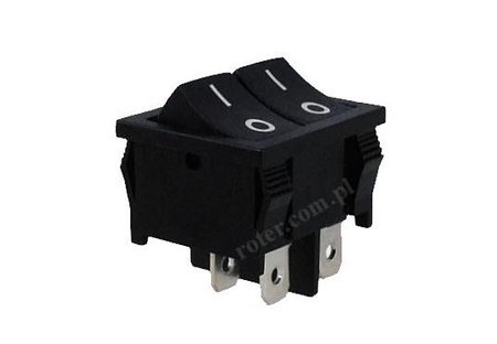 PRZEŁĄCZNIK KOŁOSKOWY PODWÓJNY CZARNY 6pin/2poz 6A