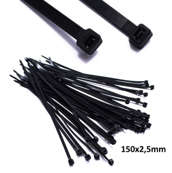 Opaski kablowe 150/2.5 trytki czarne 100 sztuk