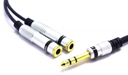 KABEL JACK 6.3 STEREO - 2 GNIAZDA 6,3 STEREO ROZDZIELACZ 5 m MK77 VITALCO