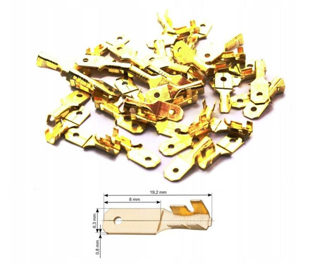 KONEKTOR NIEIZOLOWANY MĘSKI 6,4 100SZT.