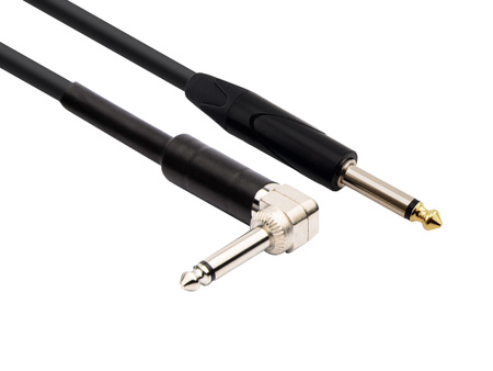 KABEL JACK 6,3/JACK 6,3 KĄTOWY 1.5M PRZEWÓD GITAROWY INSTRUMENTALNY