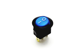 PRZEŁĄCZNIK PODŚWIETLANY OKRĄGŁY NIEBIESKI 230V