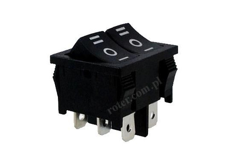 PRZEŁĄCZNIK KOŁYSKOWY PODWÓJNY CZARNY 6pin/3poz 6A