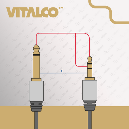 KABEL WTYK JACK 3,5mm STEREO / WTYK JACK 6,3mm MONO MK67 5m VITALCO