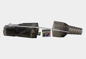 WTYK RJ45 8P8C KAT. 6a RJ-45 BEZNARZĘDZIOWY OKRĄGŁY DRUT