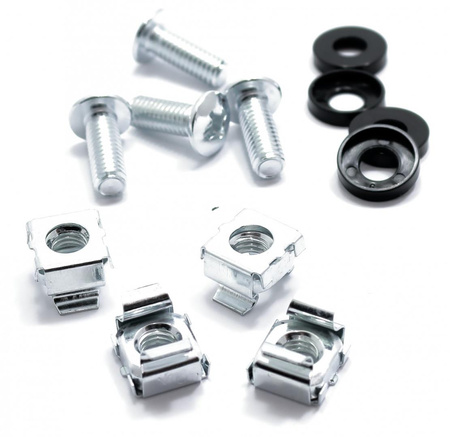 ŚRUBY DO SZAF RACK M6 KOMPLET X4 ŚRUBY MONTAŻOWE