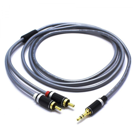 KABEL JACK 3,5 STEREO 2X RCA SLIM 1m JKR52 VITALCO