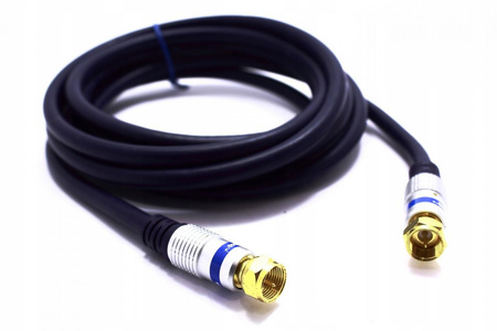 KABEL ANTENOWY Z WTYKAMI TYPU F VITALCO ZŁOTY 0,5M FK15