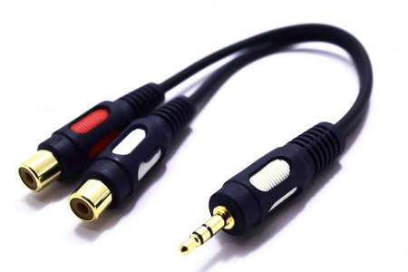 ADAPTER WTYK AUX JACK 3,5 STEREO 2X GNIAZDO RCA PRZEJŚCIÓWKA AUX 3.5 CINCH
