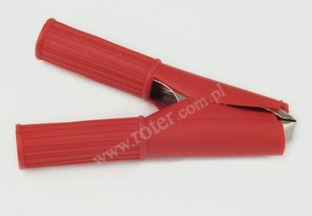 ZŁĄCZE AKUMULATORA KROKODYL 15A OSŁONIĘTE CZERWONE