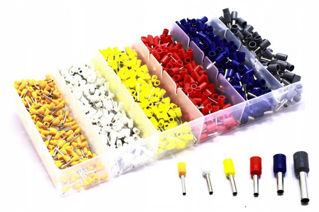 TULEJKI ZAKOŃCZENIA KABLOWE ZESTAW TULEJEK 1100 SZTUK