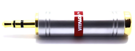 ADAPTER AUX GNIAZDO JACK 6,3 WTYK JACK 3,5 VITALCO CHROM
