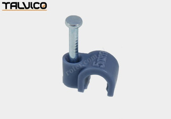 Uchwyt kabla okrągłego, 5mm szary