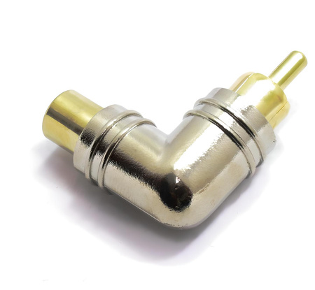 ADAPTER RCA KĄTOWY WTYK RCA / GNIAZDO RCA VITALCO