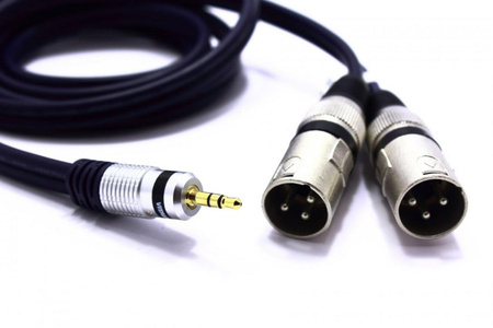 KABEL 2X XLR WTYK JACK 3.5 AUX 3m MK32 MONO VITALCO