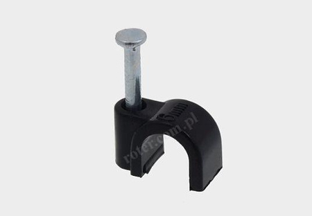 Uchwyt kabla okrągłego, 6mm czarny