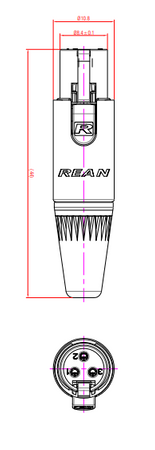 WTYK MINI XLR 3 PIN ŻEŃSKI RT3FC-B REAN BY NEUTRIK