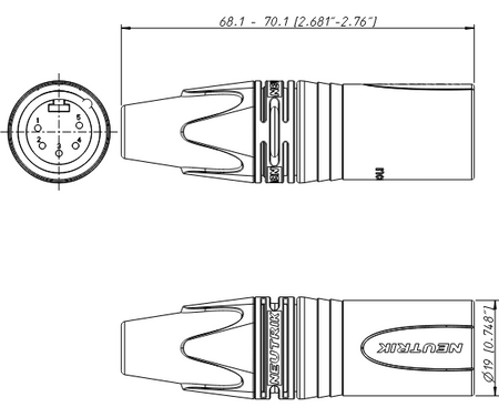 WTYK XLR MĘSKI 5 PIN NC5MXX NEUTRIK