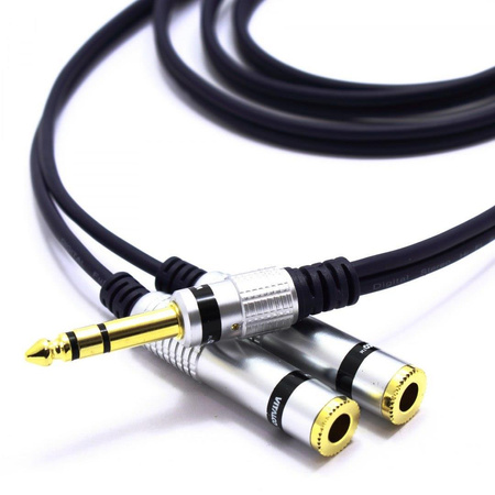 KABEL JACK 6.3 STEREO - 2 GNIAZDA 6,3 STEREO ROZDZIELACZ 1,5m MK77 VITALCO