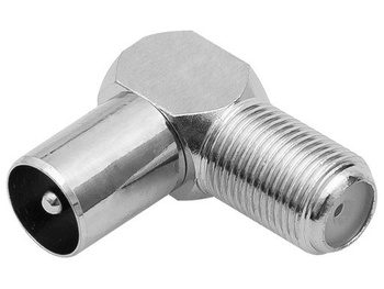 PRZEJŚCIE GNIAZDA F NA WTYK ANTENOWY KĄTOWY